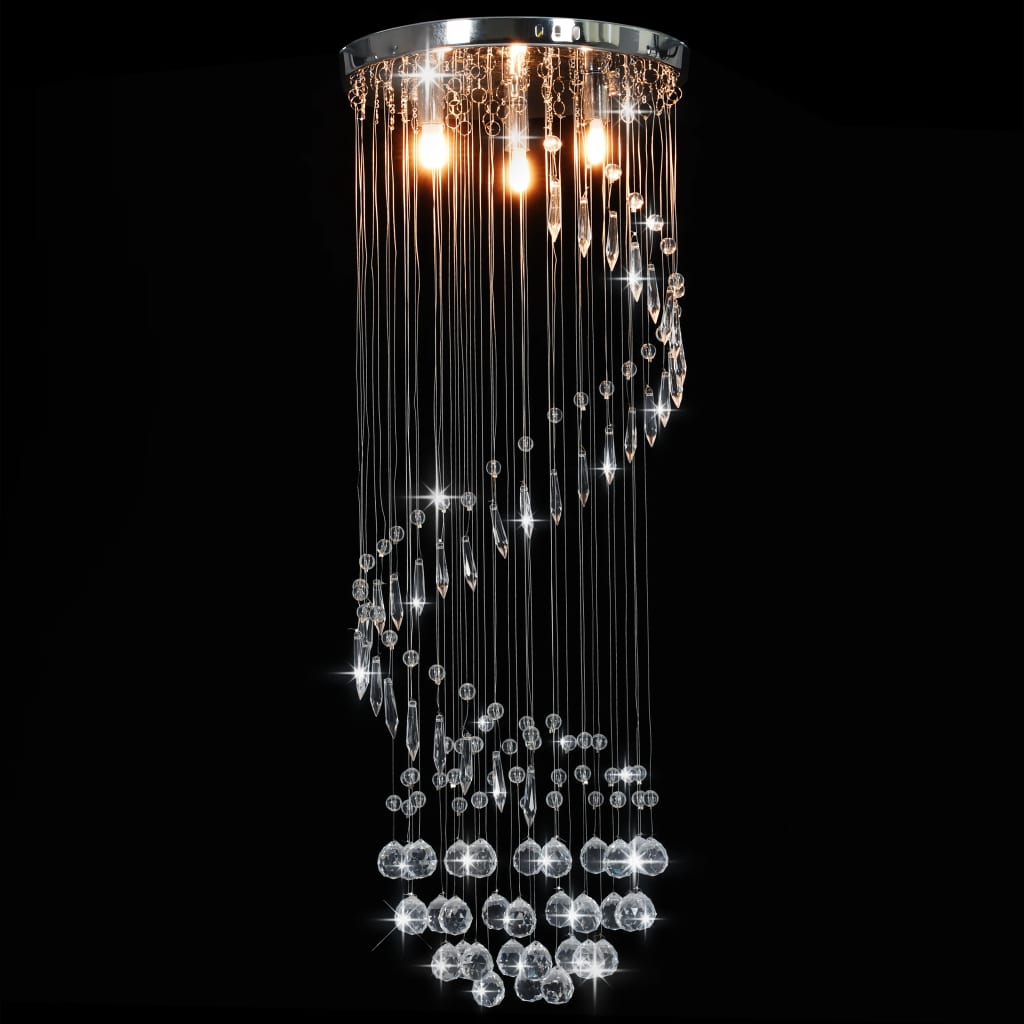 Plafonnier avec perles de cristal Argenté Spirale G9 vidaXL - 2