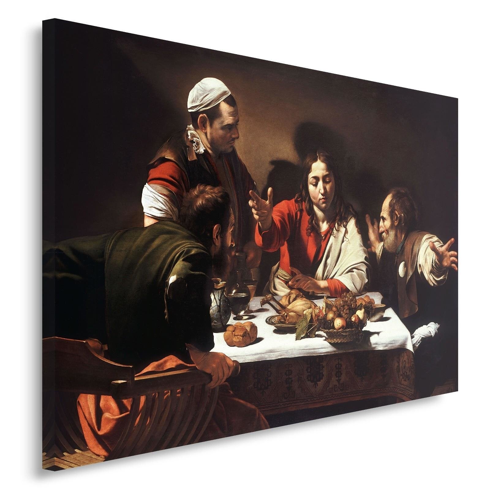 Tableau reproduction photo du caravage - souper chez emmaüs 2 - 70 x 100 cm - 2
