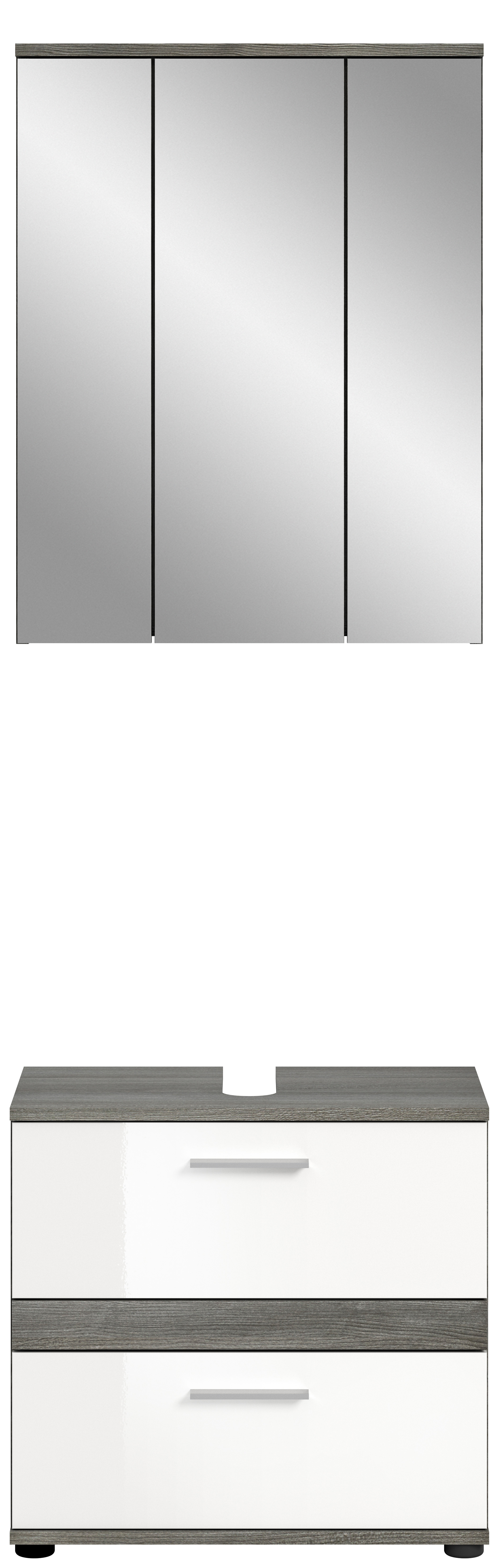 Blake zestaw mebli łazienkowych B2 biały połysk, szary.