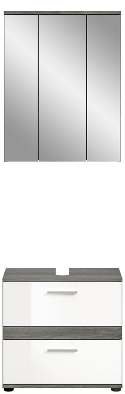 Blake zestaw mebli łazienkowych B2 biały połysk, szary.