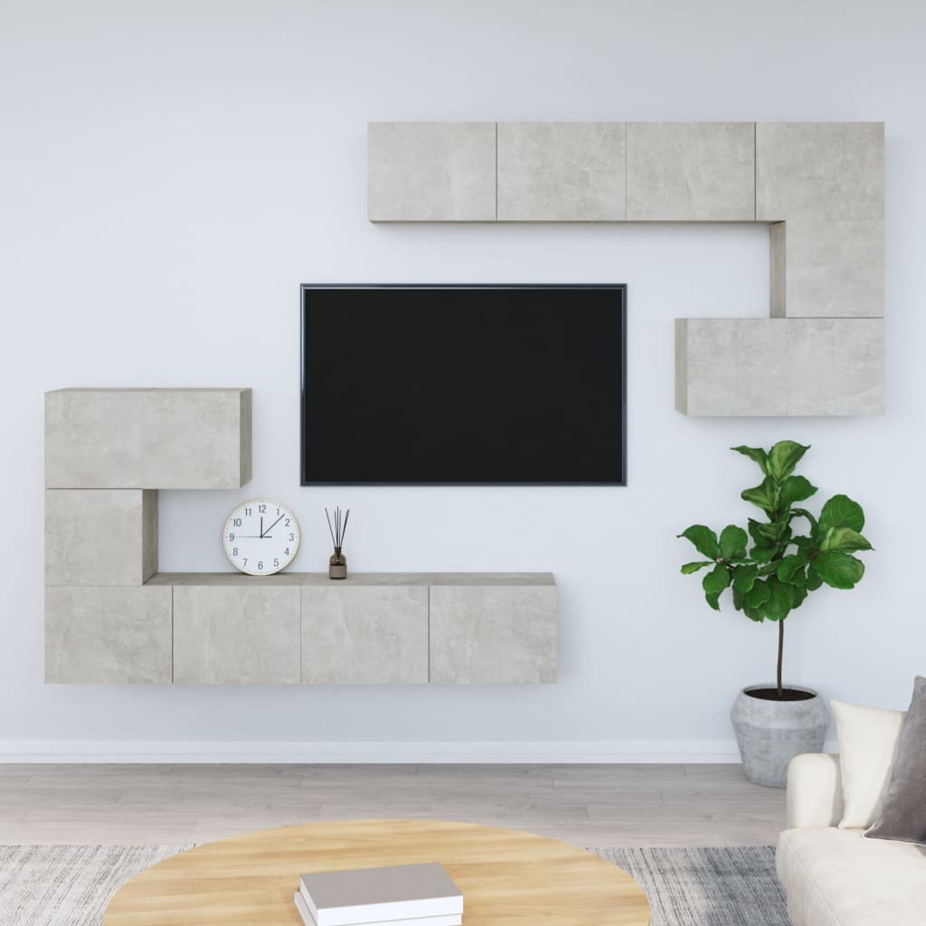 Meuble TV Gris béton 150x33,5x45 cm Bois d'ingénierie,Meuble TV Moderne et Design avec Grand Espace de Rangement Meubles TV, Banc TV