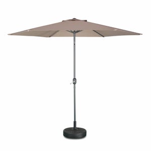 Set pranzo tavolo 160/240x90 cm e 4 sedie a doghe in alluminio tortora - Carioca