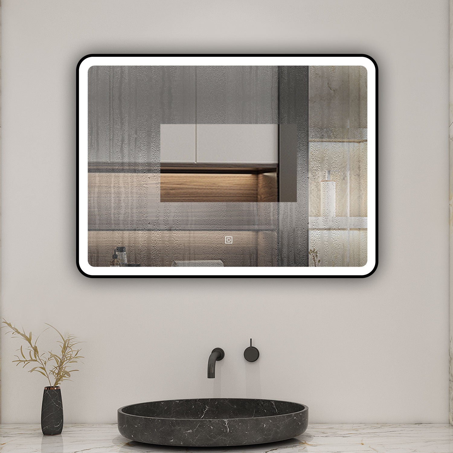 AICA Miroir lumineux 70x50cm 3 couleurs + anti-buée + dimmable + mémoire miroir salle de bain - 4