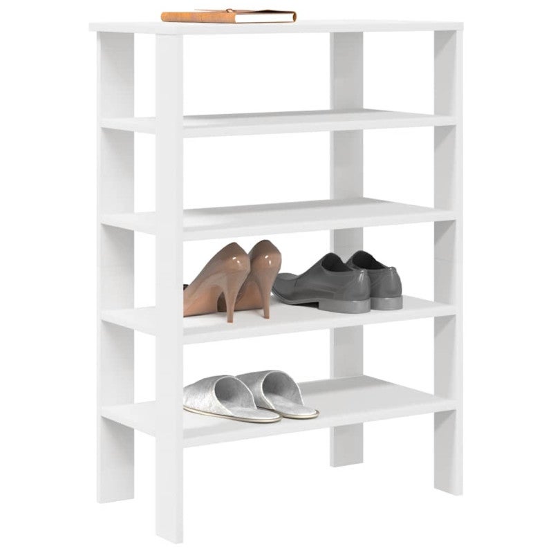 Półka na buty, biała, 61x32x87,5 cm, materiał drewnopochodny vidaXL