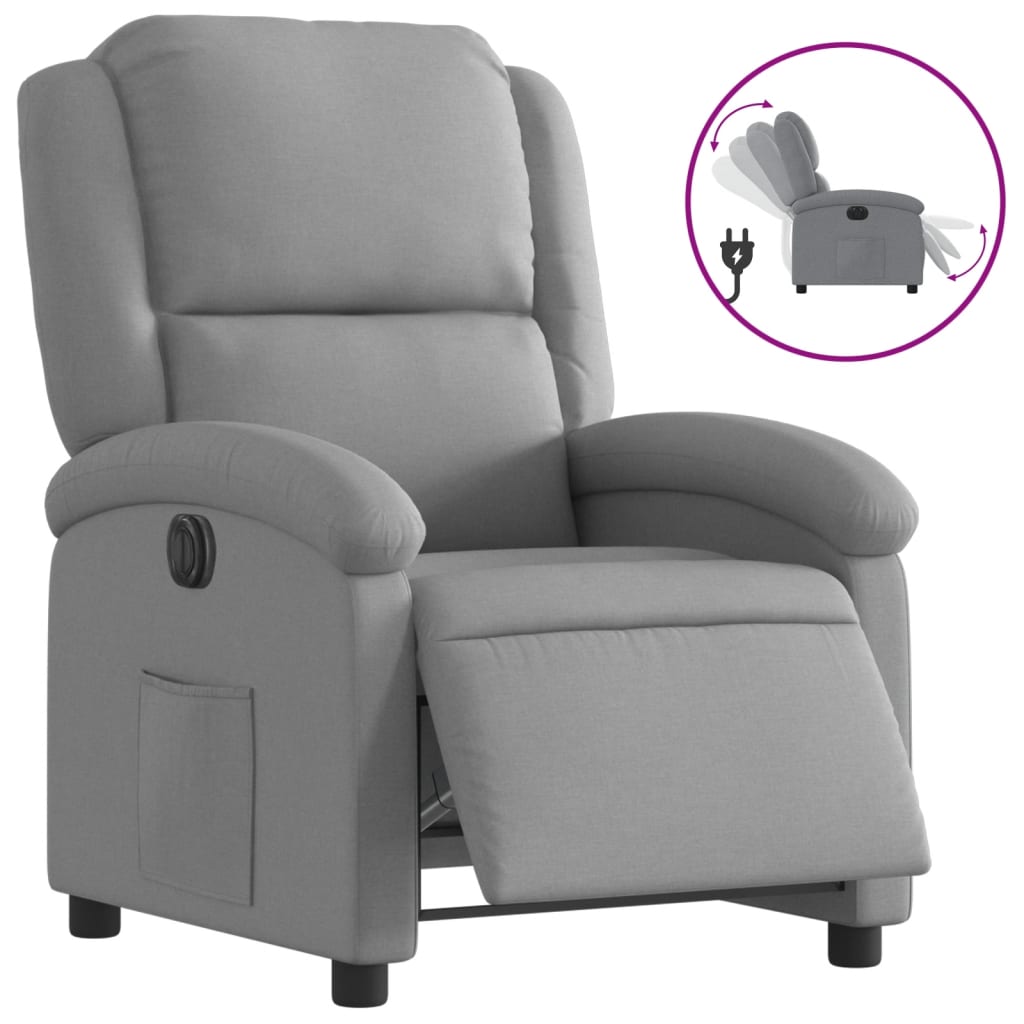 Sillón reclinable eléctrico   sillón de relax   silla de relax tela gris claro cfw481341