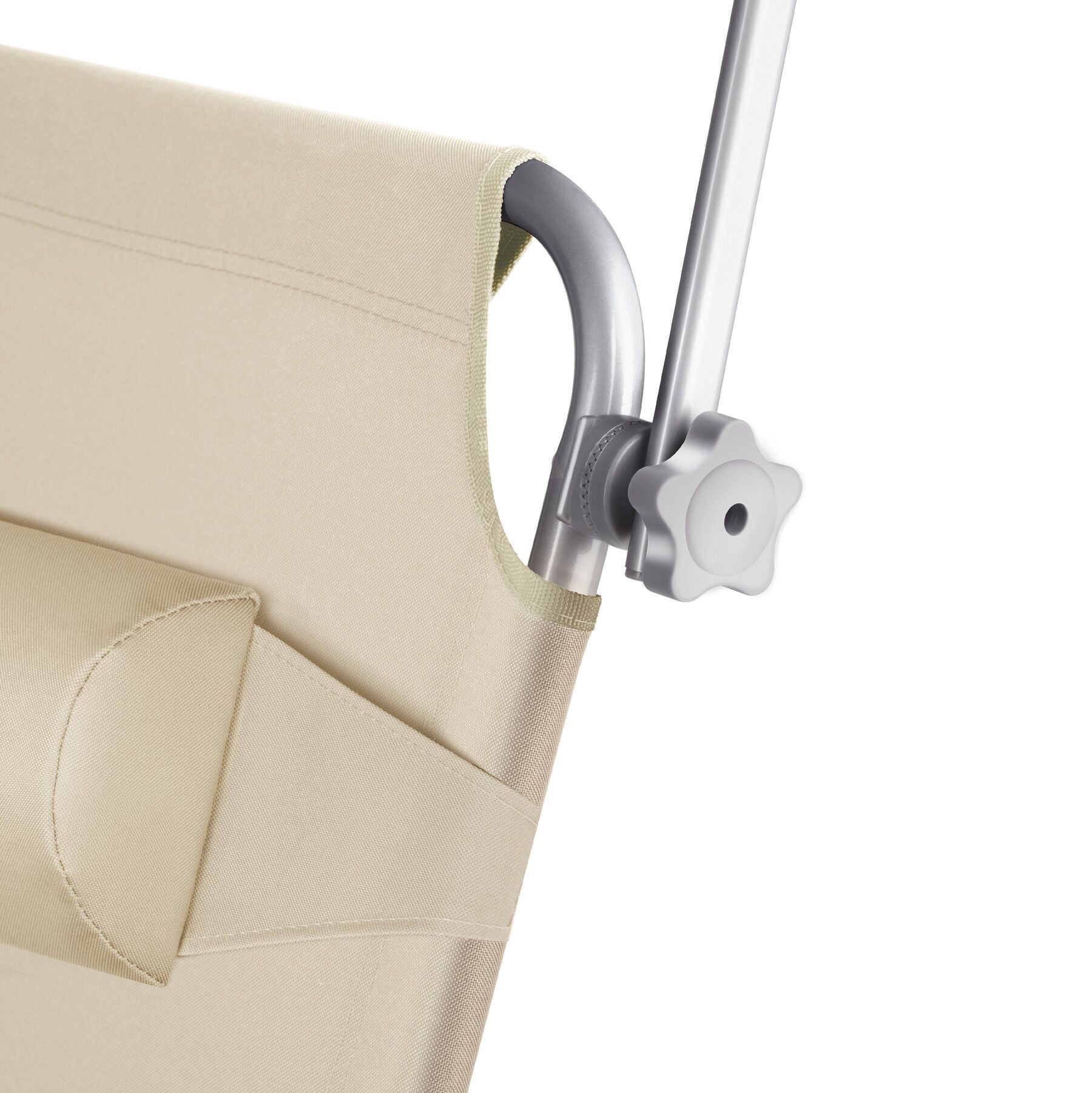 Lot de 2 bains de soleil en polyrotin et aluminium réglable sur 4 positions avec appui-tête et pochette TECTAKE - 5