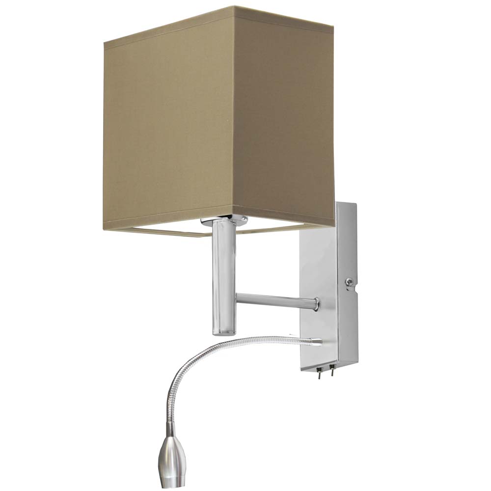 Kinkiet LED lampa ścienna lampa na ścianę z abażurem prostokąt GRAND