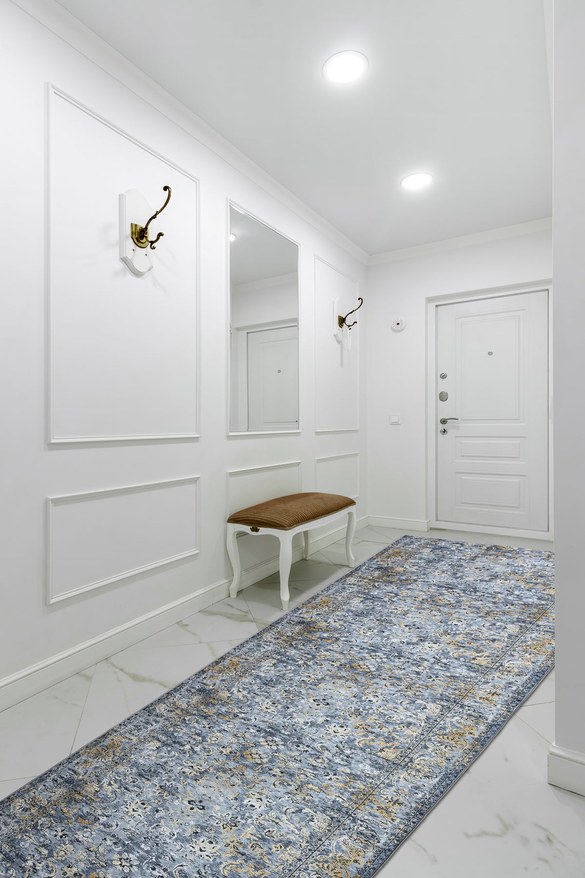 TAPIS DE COULOIR antidérapant LOTUS NOMAD 29671 Ornement gris lavable 120cm 120x370 cm - 3