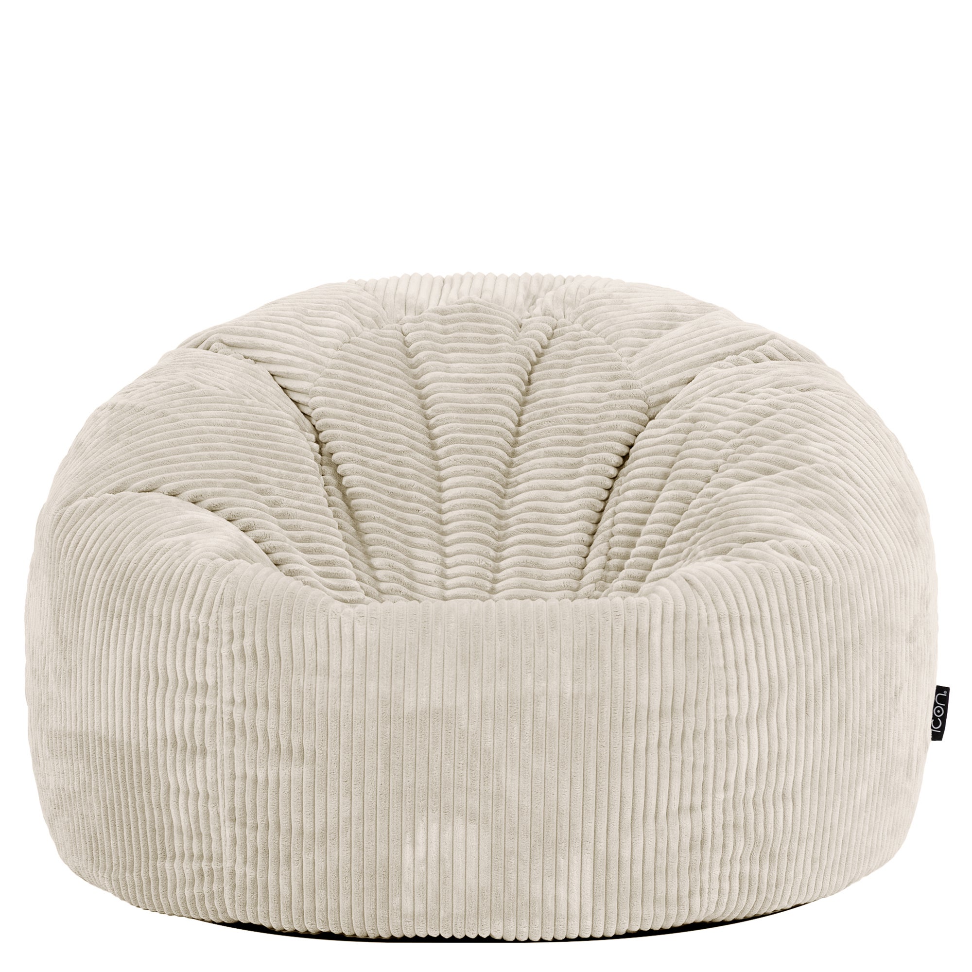 Pouf Icon in velluto a coste beige ghiaia, soggiorno, camera da letto, 85x85 cm, Made in Germany, Oeko-Tex® - 4