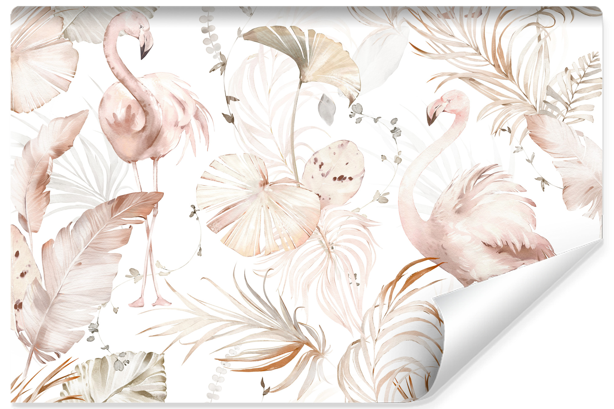 Vlieseline papel pintado foto para habitación flaming hojas plantas 460cm x 300cm