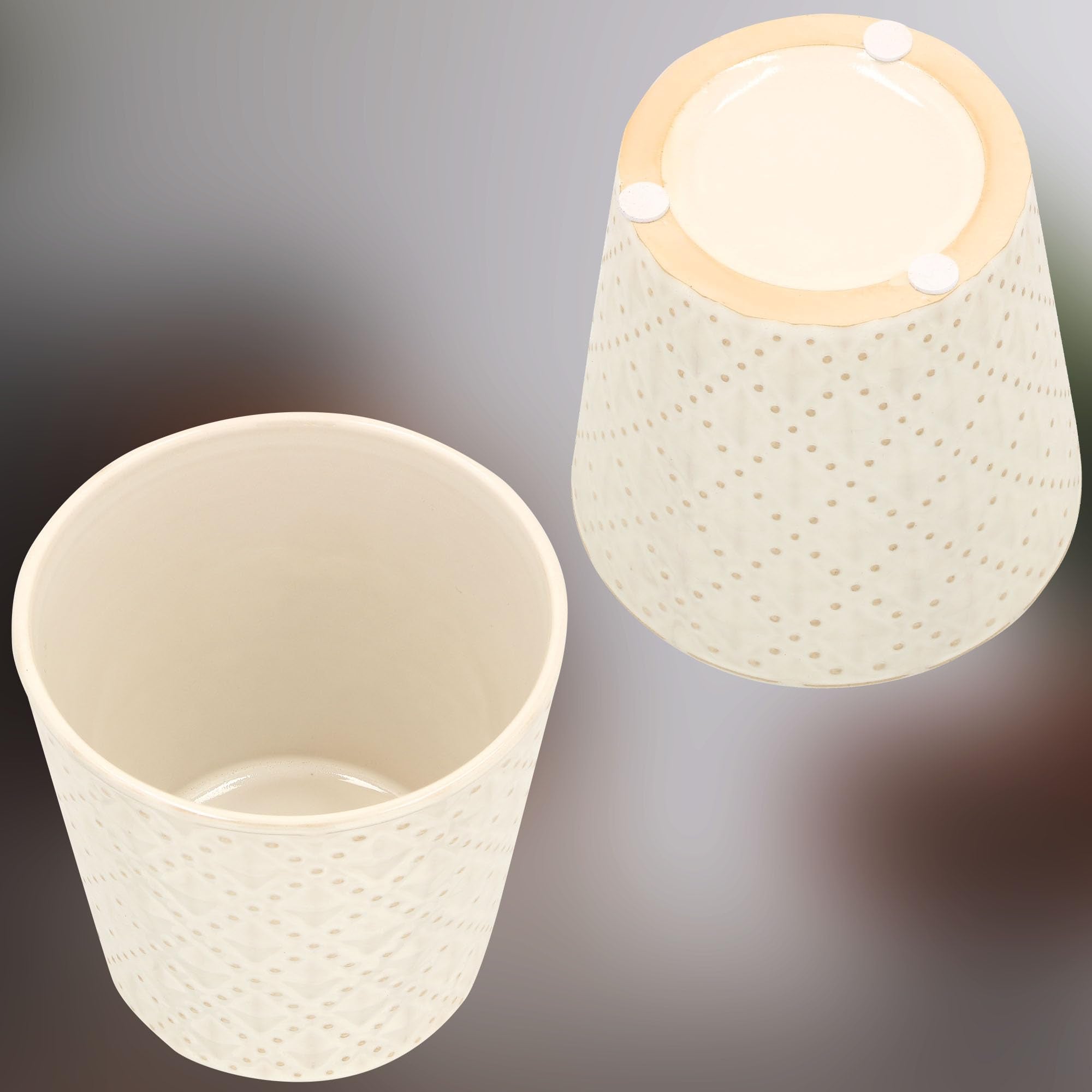 Donica 12cm doniczka osłonka trapezowa ceramika szkliwiona na kwiaty domowa - KOTARBAU - 6