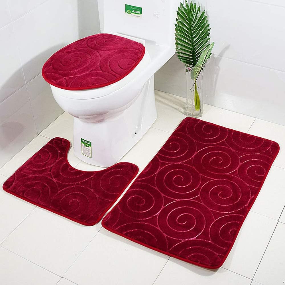 Lot Tapis De Bain Et Tapis WC - Monde Sous-marin, Imprimé Bleu - Neuf