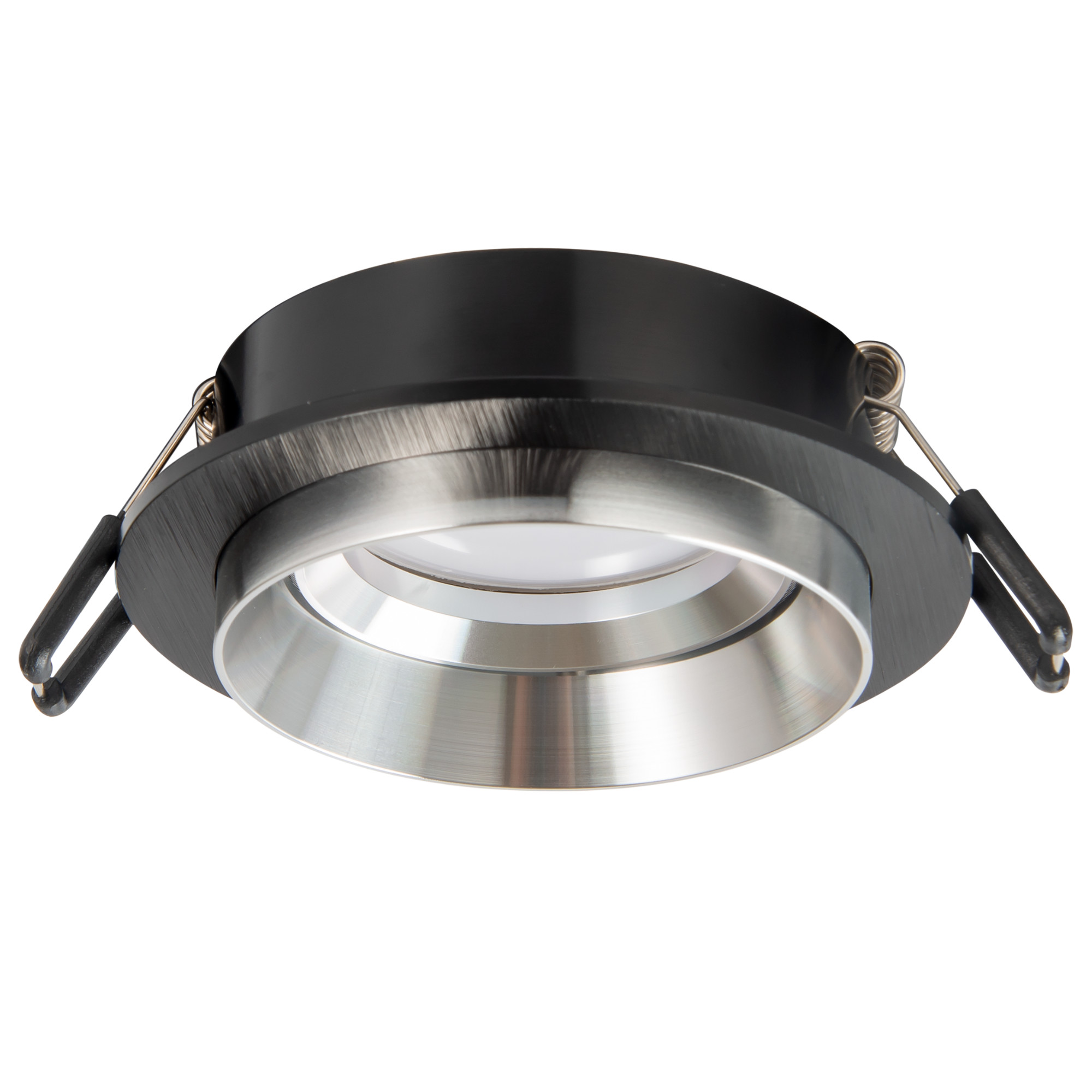 Oprawa sufitowa wpuszczana podtynkowa Lika czarno-srebrna 1xMR16x8W okrągła ruchoma IP20 wym: 3,2 x 9,2 x 9,2 cm metal Polux - 2