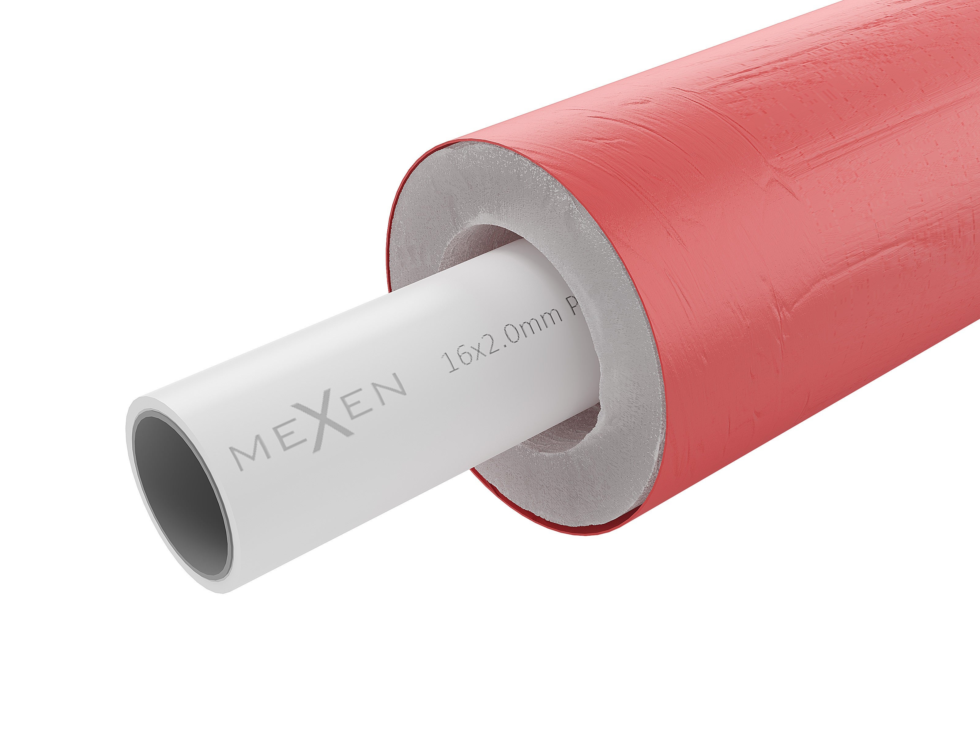 Mexen AL-L rura PE-Xb/AL/PE-Xb 16 x 2 mm avec isolant rouge, 100 m - W97100-121601-100 - 2