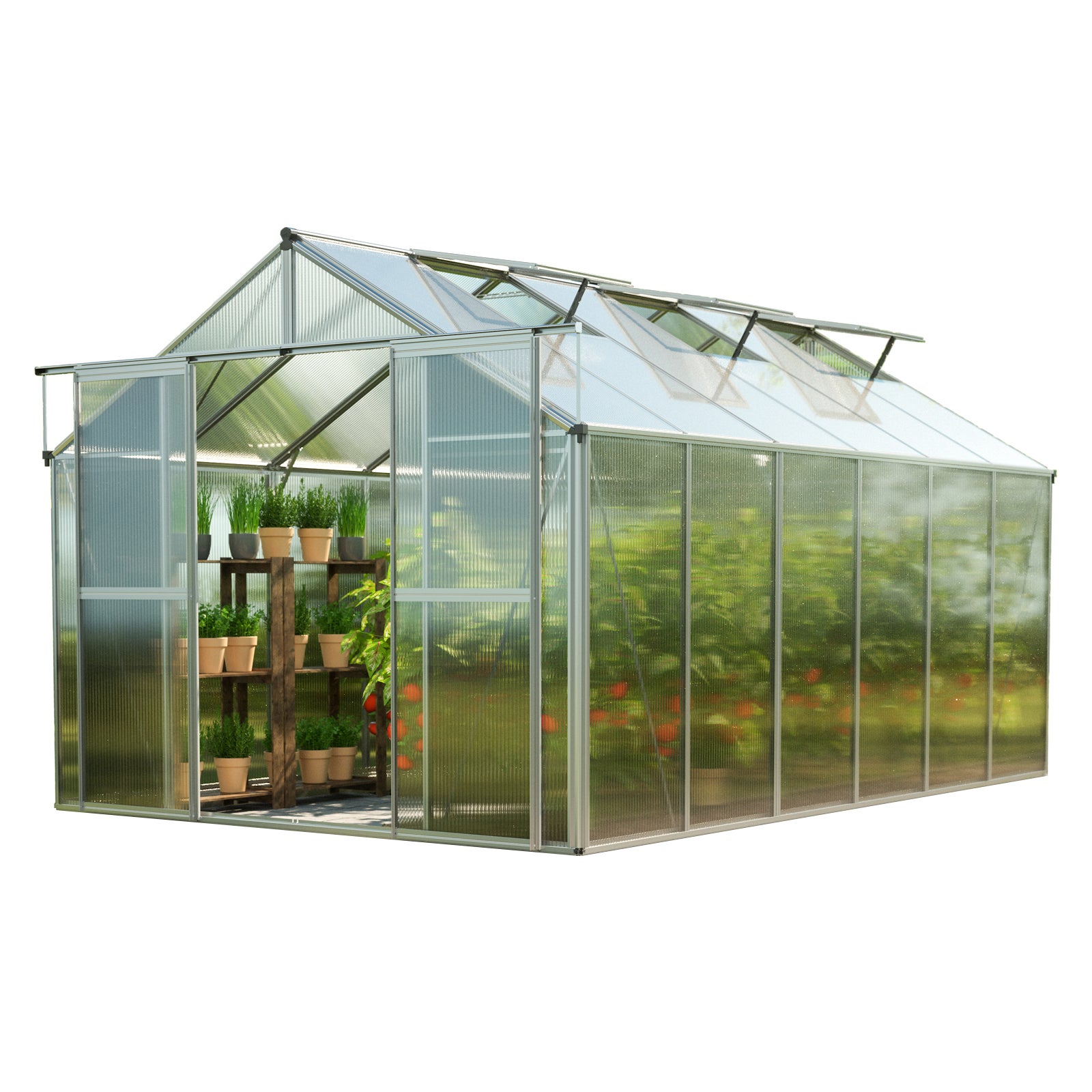 GFP szklarnia Topas 6 rama aluminiowa 225x384 cm - płytami poliwęglanowymi ok. 8 mm