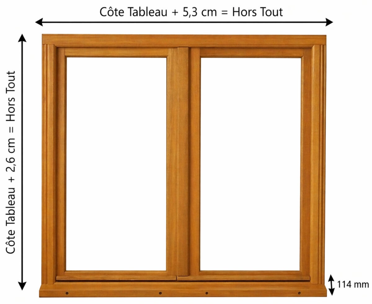 Fenetre Bois 2 Vantaux H125 X L90 Cm Côte Tableau, Poignee (ref 010220f9) Gd Menuiseries - 5