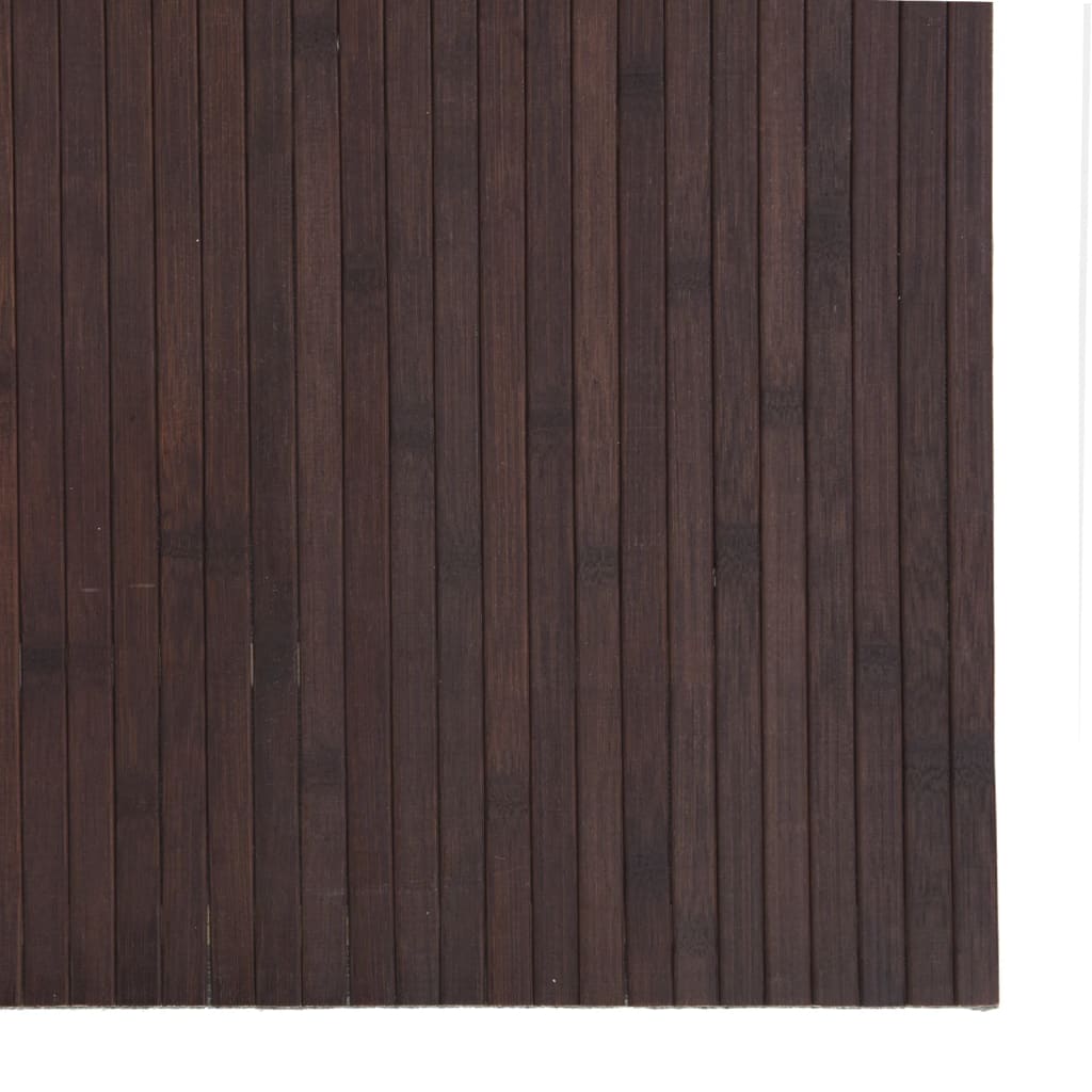 Tapis rectangulaire marron foncé 80x400 bambou - 6
