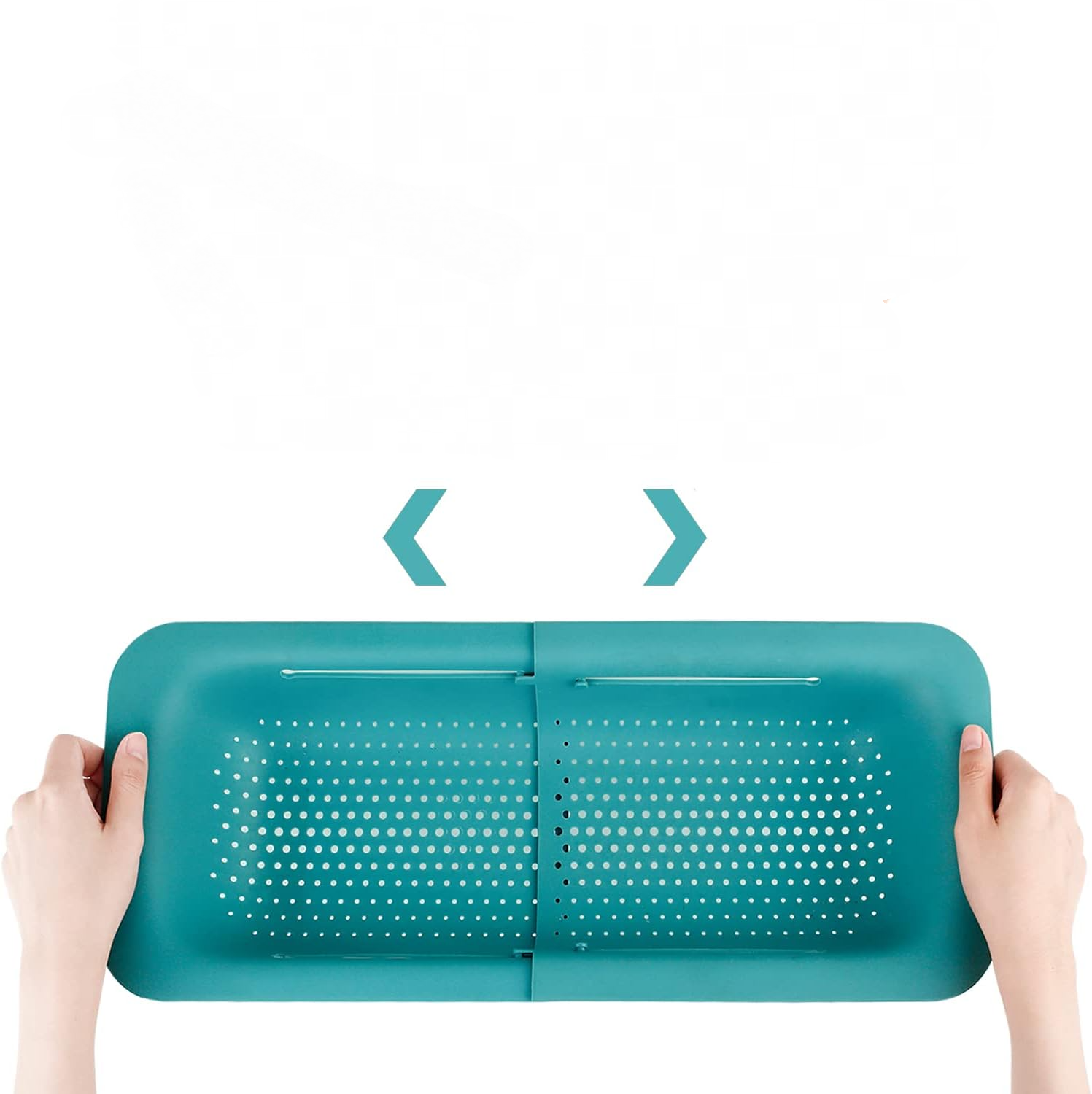 Wysuwana tacka do zlewu - Regulowany ociekacz kuchenny - Ociekacz na makaron do zlewu (zielony)