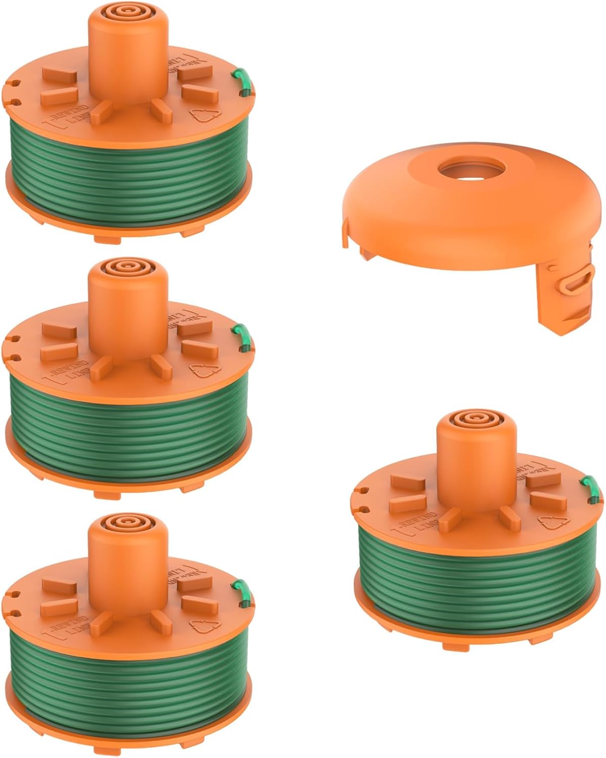 Szpule zamienne do kosiarki Gardena 05367-20 i nakładki na szpule 05329-20 (4 szpule i 1 nakładka na szpulę)