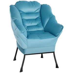 Poltrona da lettura scandinava, poltrona relax da salotto Sherpa, cuscino, braccioli, tasca laterale, camera da letto (con poggiapiedi, grigio) | Leroy Merlin