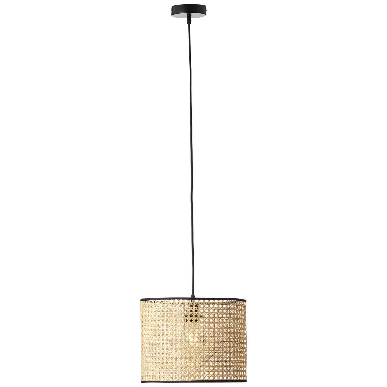 Lampa BRILLIANT, sufitowa Tanah 32cm czarna / naturalna, 1x A60, E27, 42W, odpowiednia do lamp LED