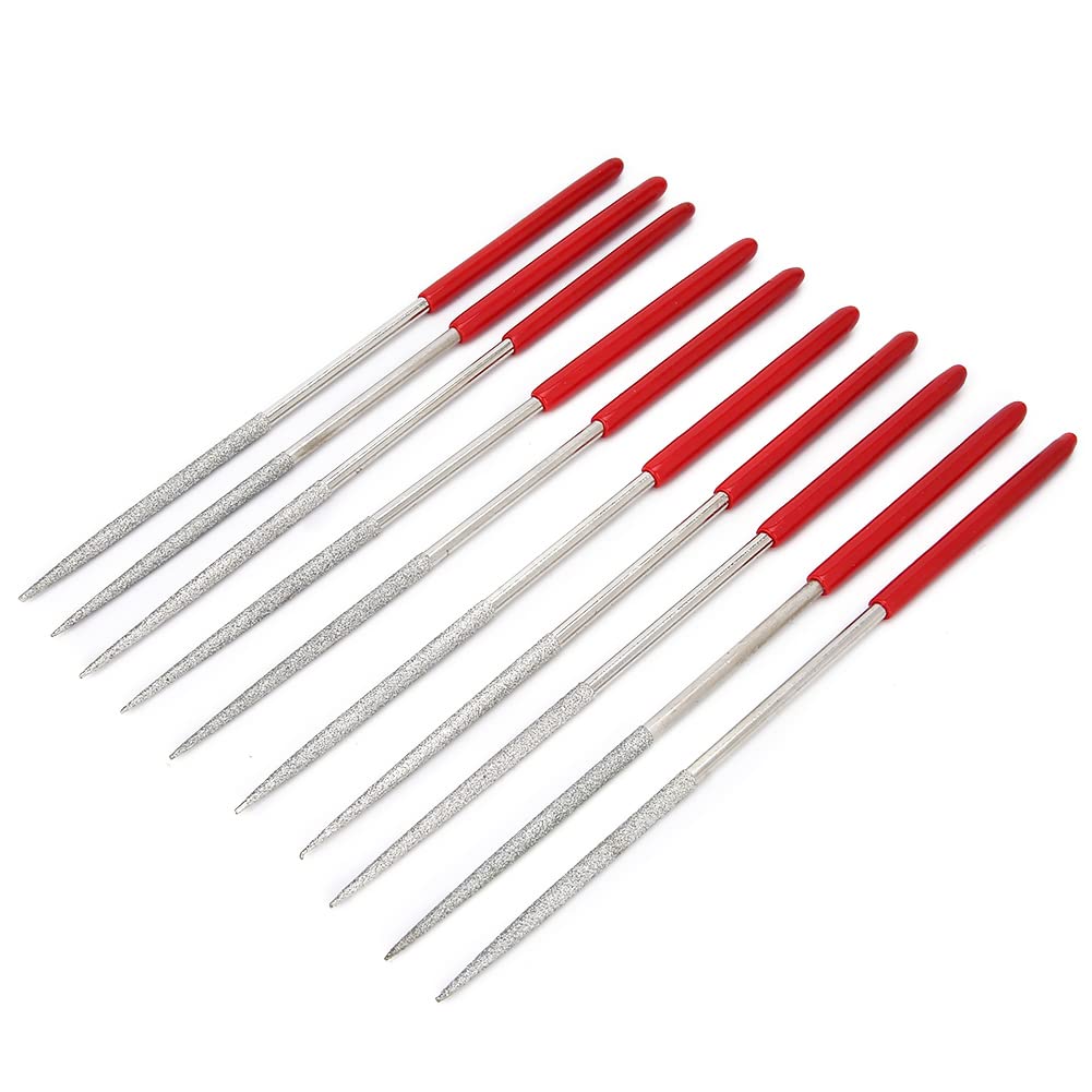 Lot De 10 Limes Diamantées Miniatures - Formes Variées (rond, Plat, Carré...), Pour Métal, Bois, Plastique, Bijoux - 4