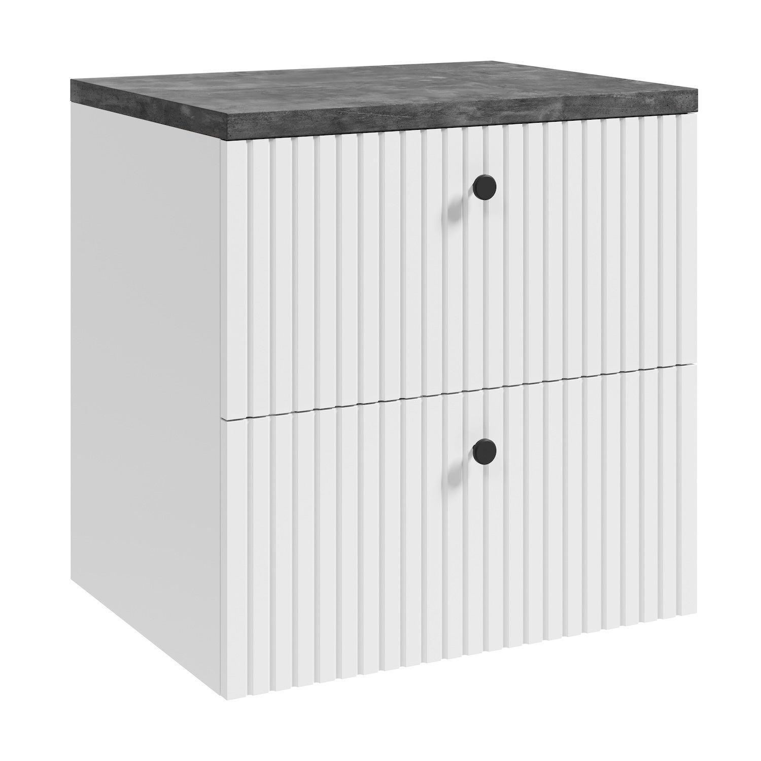 Badplaats mueble de lavabo saros 60 cm - blanco - mueble de baño con encimera gris