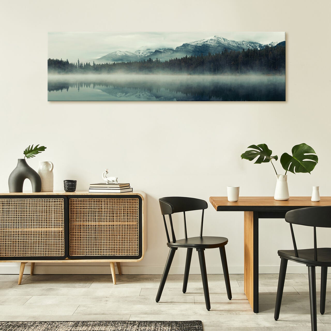 Impression sur Toile Montagnes Paysage Nature Moderne 145x45 cm XXL Tableau Décoration Murale Intissée pour Salon Chambre pret a accroche - 2