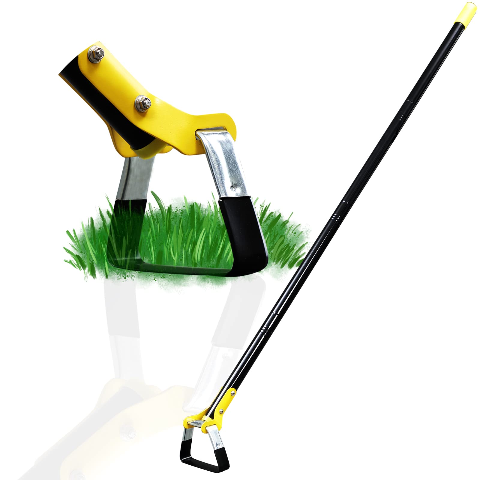 Houe Outil Jardin Motyki ogrodowe do pielenia ogrodnictwa z długim wytrzymałym trzonkiem Regulowana motyka strzemieniowa do pielenia z pętlą czarna