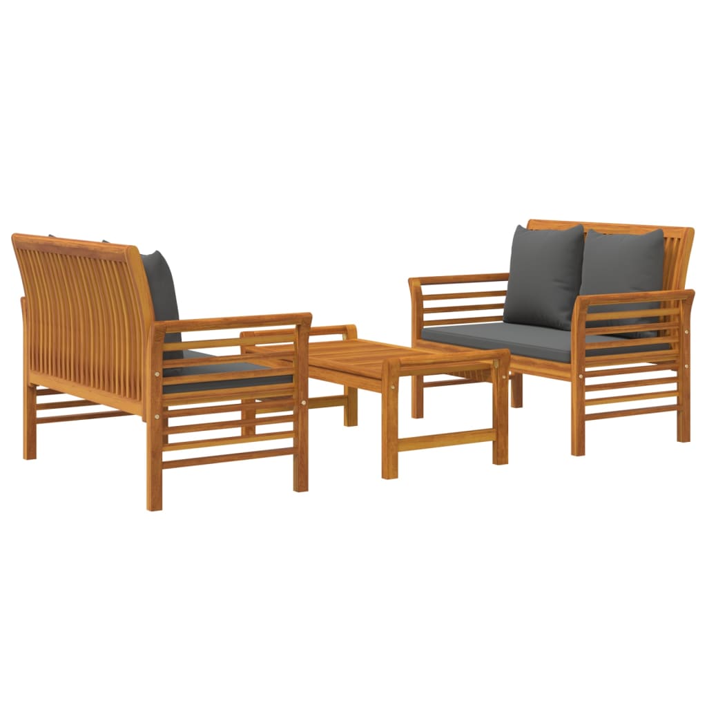 Salon bas de jardin en bois Marron 2 personnes - 3