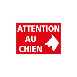 Avertissement Chien Aluminium Dibond Securite Entree Panneau 'Attention Chien' Aluminium Dibond - 400x300mm - Visible à 14m - Garantie 4 Ans Signalisation Norme EN ISO