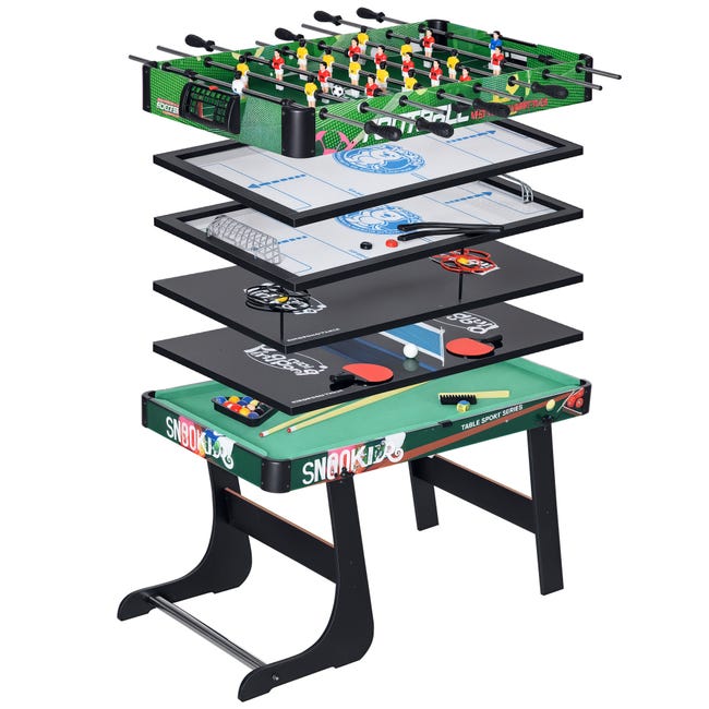 Table multi-jeux 6-en-1, hockey ping-pong basket, adulte enfant, école ...