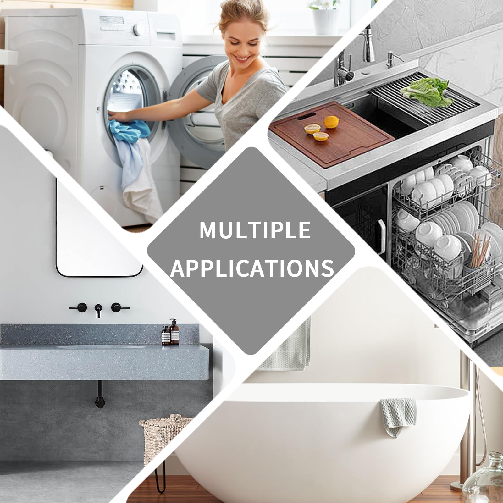 Tuyau Vidange Lave Vaisselle, 1M/1.5M/2M/3M/4M/5M/6M Rallonge de Tuyau de Vidange, avec SuPETort Forme U et Colliers de Serrage,2M) - 6