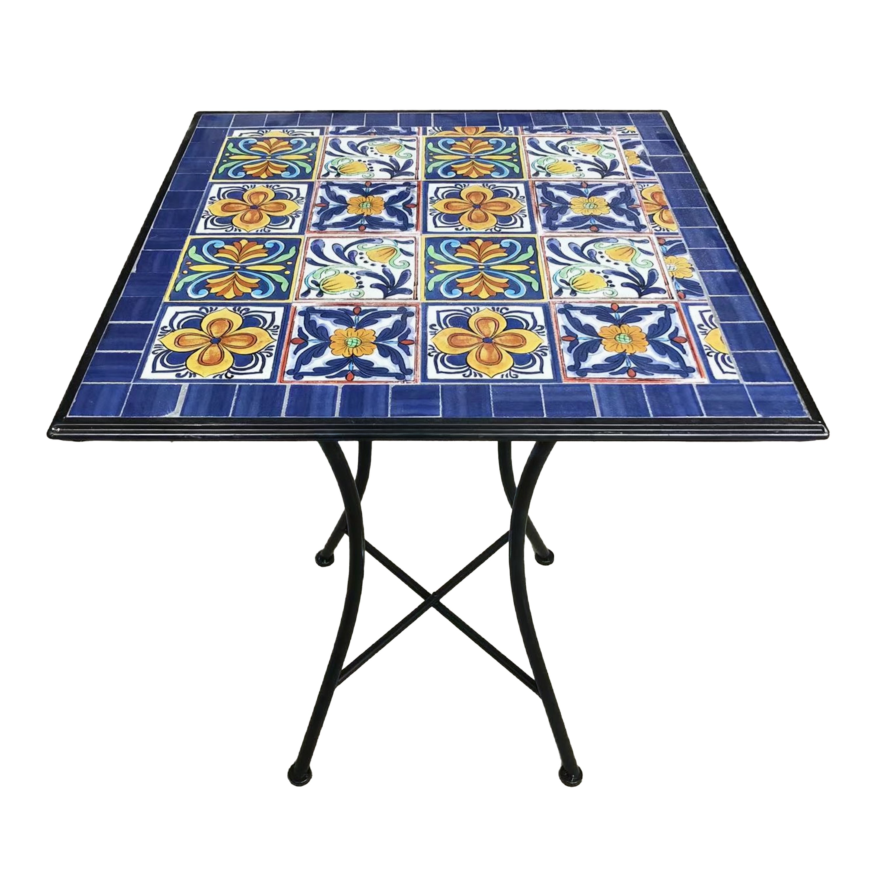 Axi Camilla Table Et Chaise Bistrot, Ensemble Jardin Extérieur, Mosaique Bleu Mediterrannéen - Pour Jardin/Balcon/Terrasse - 2