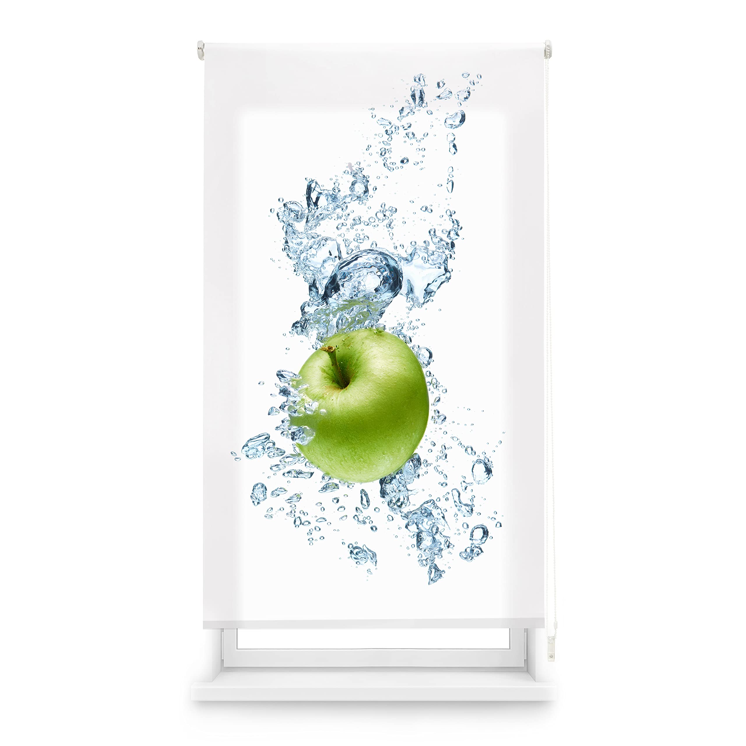 Blindecor digital cucina | tenda avvolgibile traslucida con stampa digitale | waterapple | 90 x 180 cm (larghezza per altezza), dimensioni del tessuto