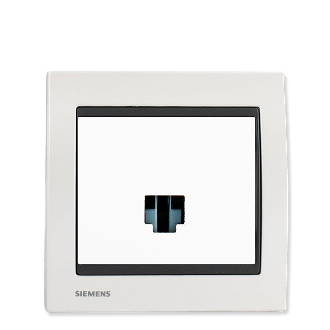Prise Informatique RJ45 Blanc Delta Iris + Plaque Métal Blanc-SIEMENS ...