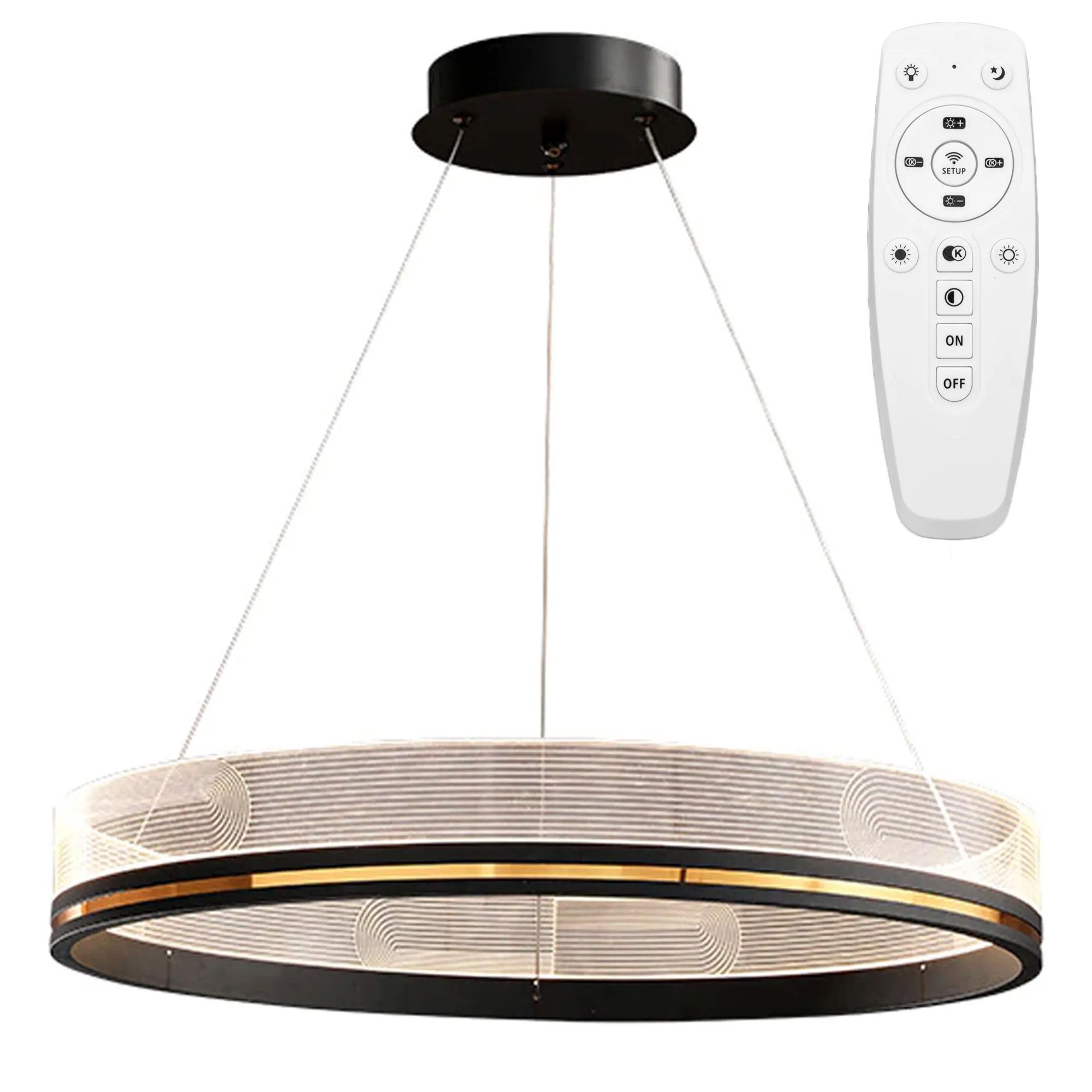 Lampa Sufitowa Wisząca Led Toolight App1192-Cp Czarny 60Cm