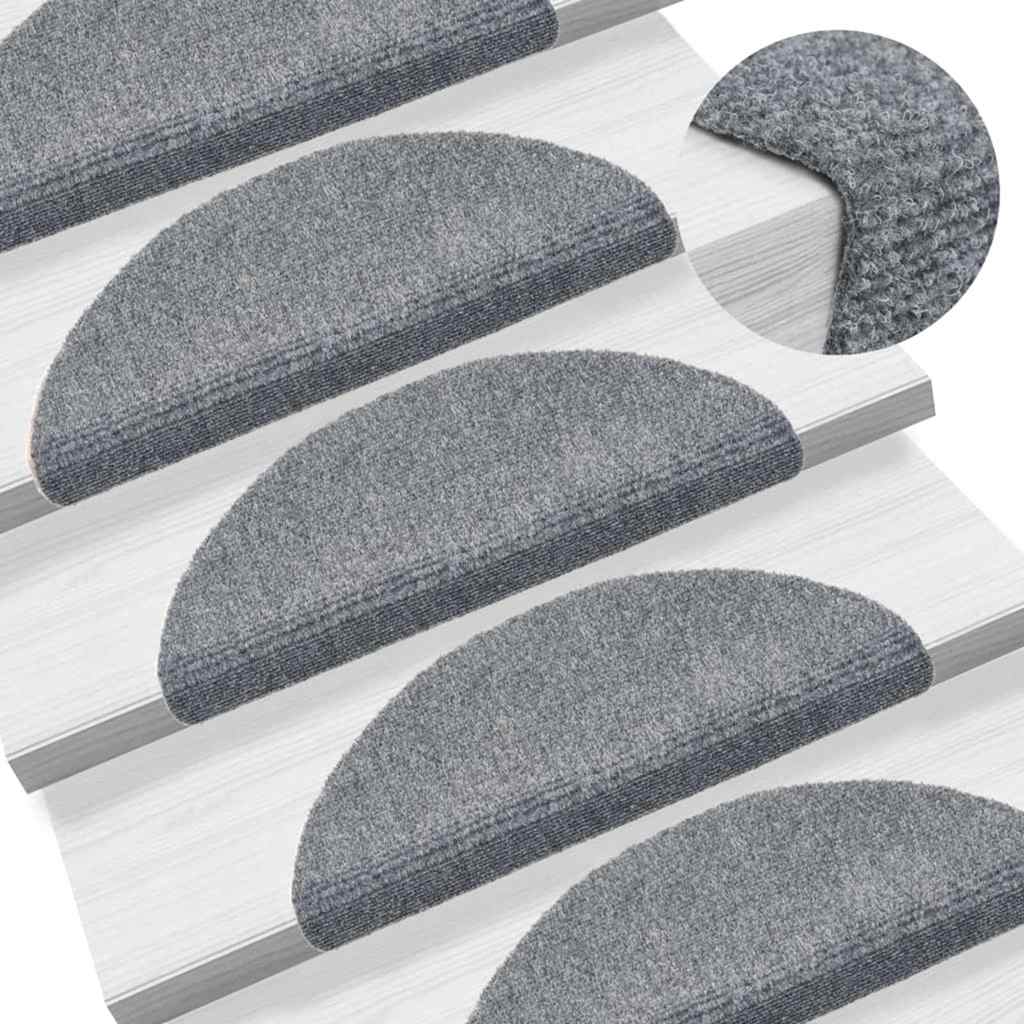 Tapis d'escalier auto-adhésifs 30 pcs gris clair 56x17x3 cm - 5