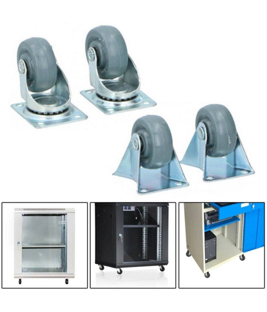 GTV - Rotelle Per Mobili GIRA | Ruote Girevoli | Ruote Per Mobili Senza Freno Diametro 60 Mm In Plastica E Acciaio Nero Cromato 92945550