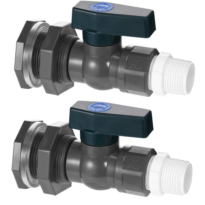 2-częściowy kran beczkowy z PVC z adapterem do kranu grodziowego, do zbiorników na wodę