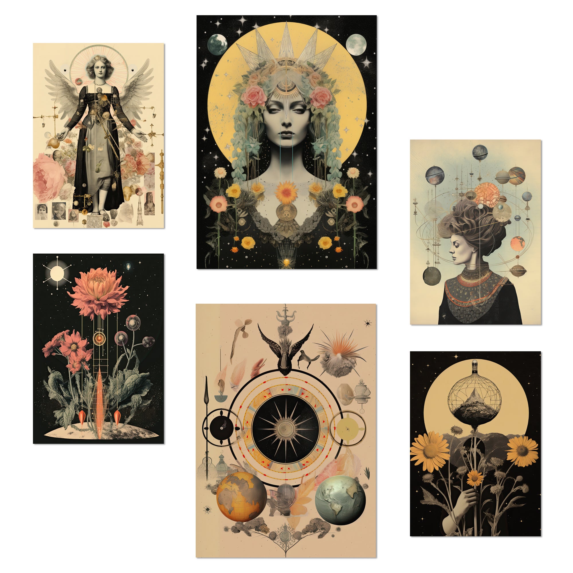 Lot De 6 Posters Art Abstrait Nacnic - Déco Murale Moderne A3 Et A4 Sans Cadre