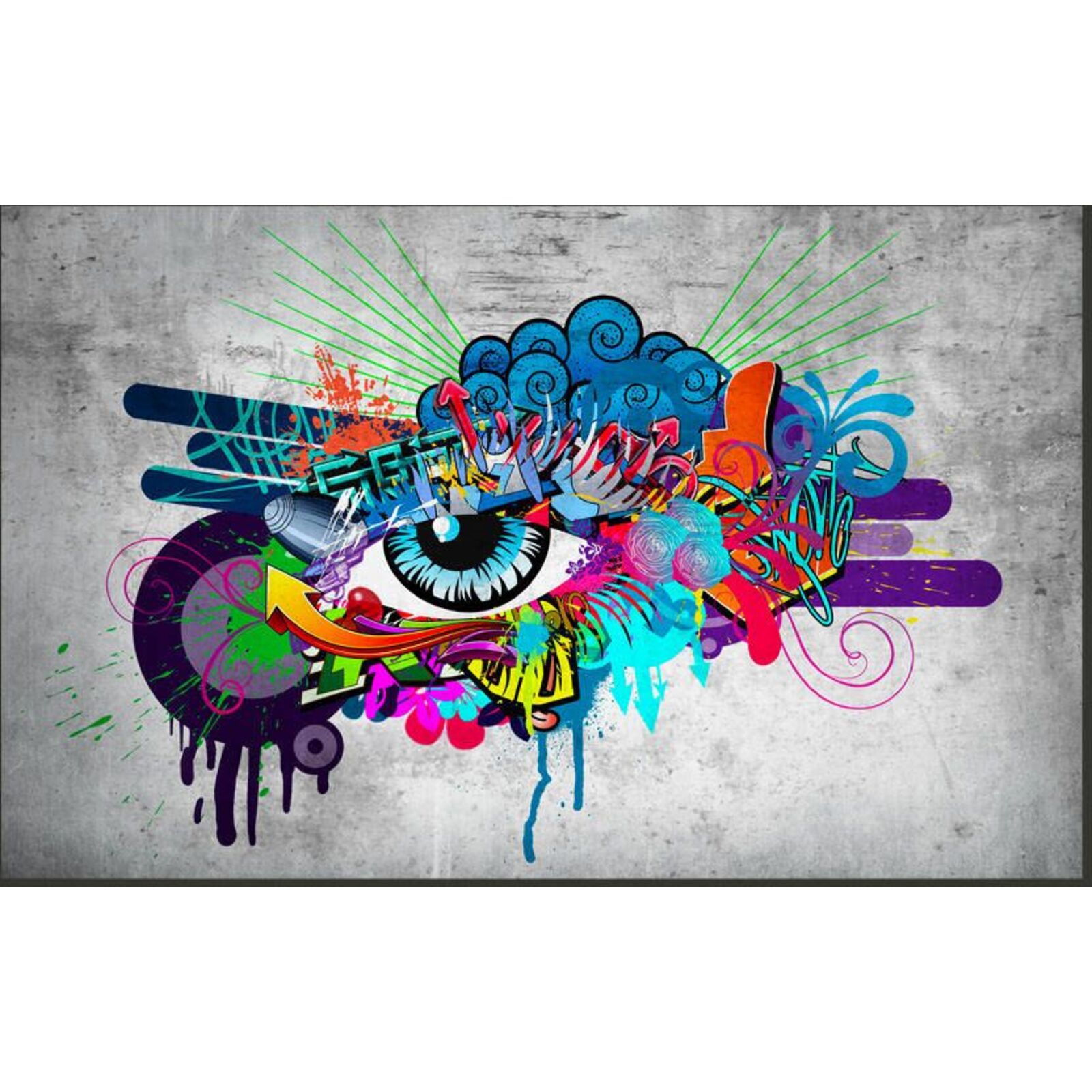 Papier peint oeil de graffiti - 250 x 175 cm - 2