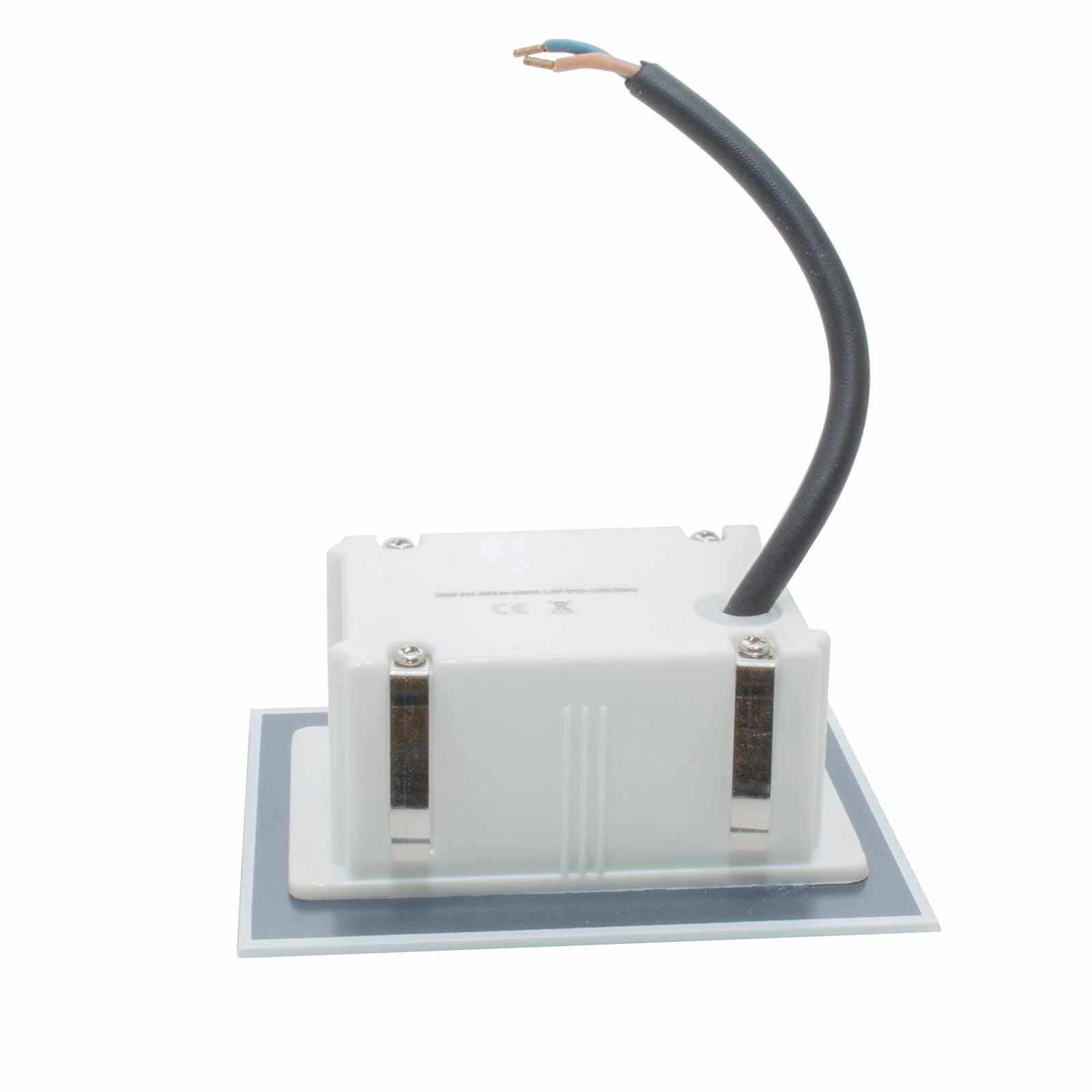 Faretto LED 3W segnapassi vetro IP65 incasso muro scatola 503 luce balcone viale giardino scale gradini 230V 3000K - 3