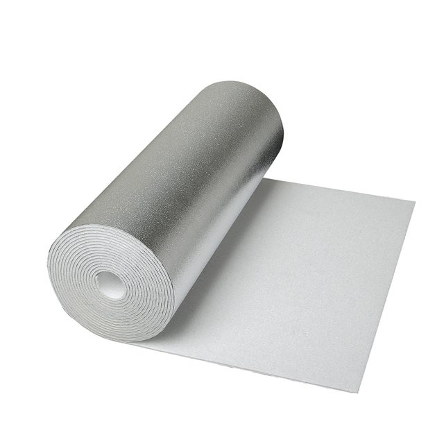 CLIMAPOR Isolant sous papier peint contrecollé alu - polystyrène - 5 m x 0,5 m x ~4 mm - 4 rouleaux (~ 10 m2)
