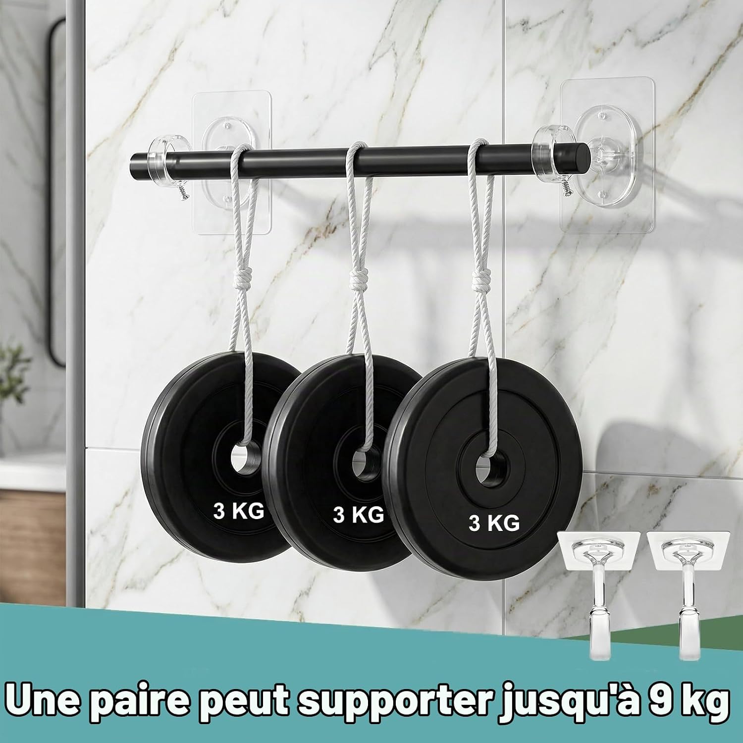4 Supports de Tringle à Rideaux sans Perçage Plafond et Mur | Leroy Merlin