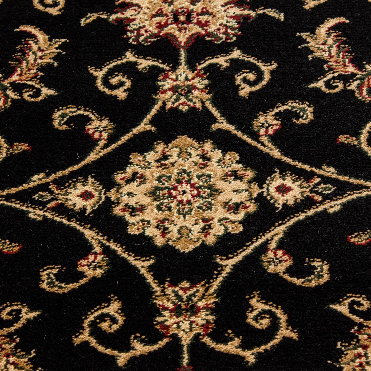 Tapis orient 120x170 rectangle noir tissé motifs orientaux BISKO 1 - 5