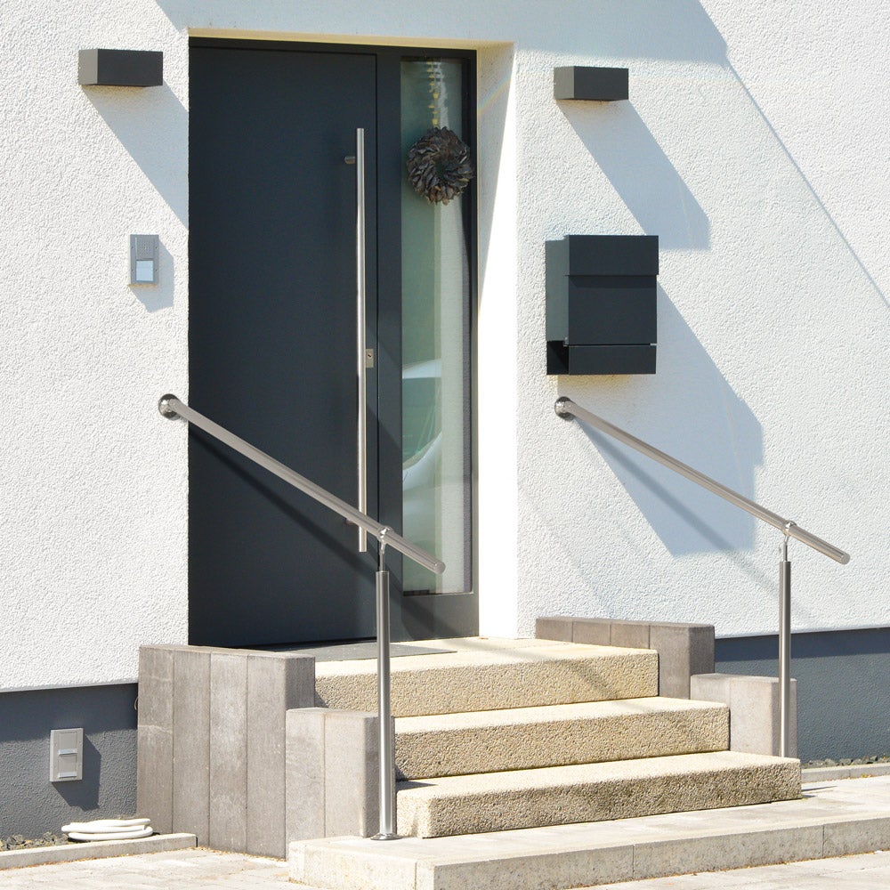 Main courante acier inoxydable 100cm rampe d’escalier balustrade intérieur extérieur aspect moderne articulations réglable - 2