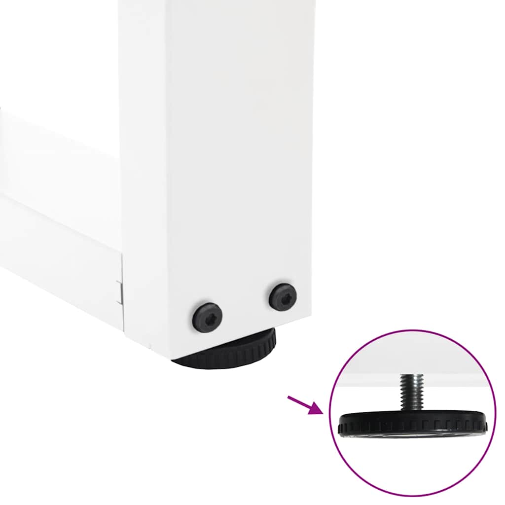 Maison Exclusive - Pieds de table à manger en forme de V, 2 pièces, blanc, 90 x (72-73,3) cm, acier - 9