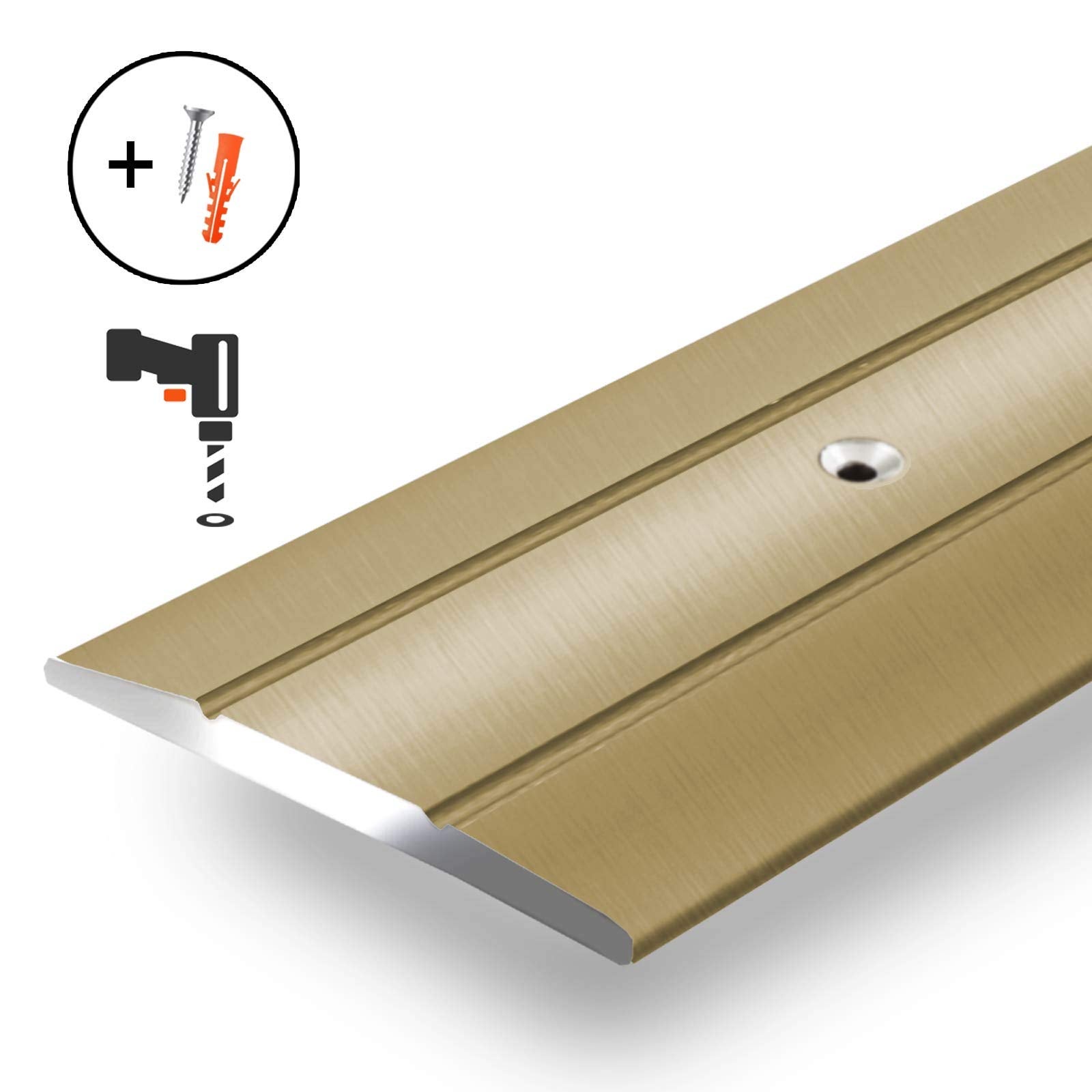 Barre de seuil Firm K132 Forme: C : 36 mm Longueur: 90 cm Pré-percé Or - 4