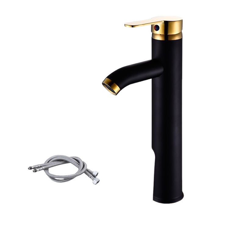 Bateria mieszaczowa do wody ciepłej i zimnej, bateria umywalkowa jednouchwytowa (kolor: czarno-złoty, wersja premium)